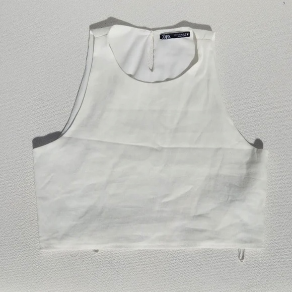 ZARA linen blend crop top size medium - Picture 1 of 3